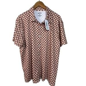 CREMIEUX Mens Premium Denim Short Sleeve Button Down Shirt XL Geo Print